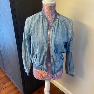 Lucky brand denim bomber jacket small